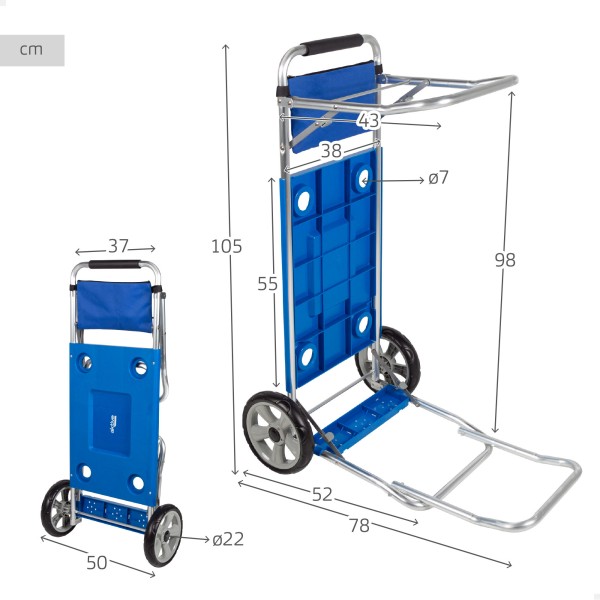 Carro mesa playa plegable 2 em 1 | Distria
