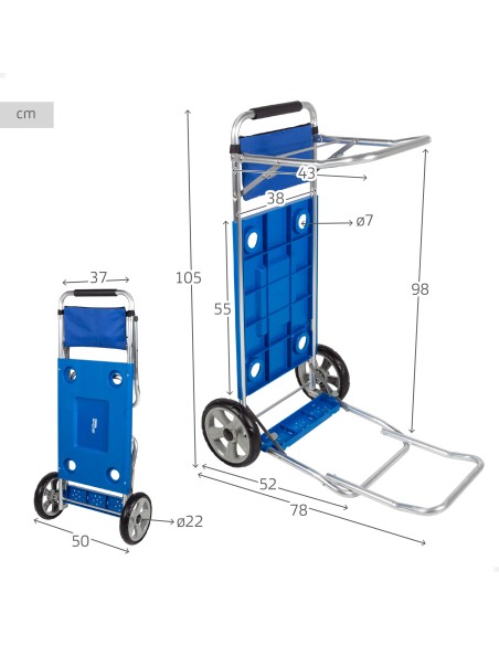 Carro mesa playa plegable 2 em 1 | Distria