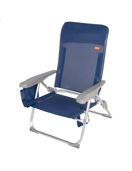 Cadeira de praia dobrável extraplana com bolso lateral | Distria