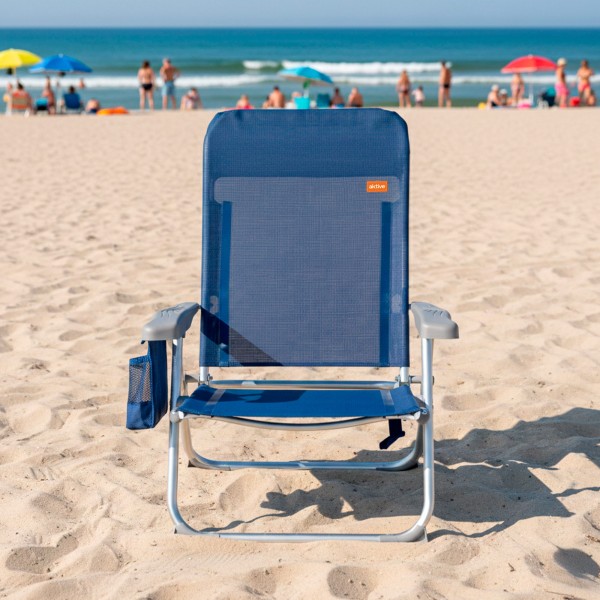 Cadeira de praia dobrável extraplana com bolso lateral | Distria