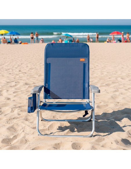 Cadeira de praia dobrável extraplana com bolso lateral | Distria