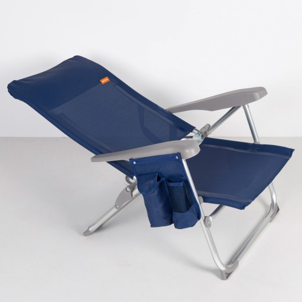 Cadeira de praia dobrável extraplana com bolso lateral | Distria
