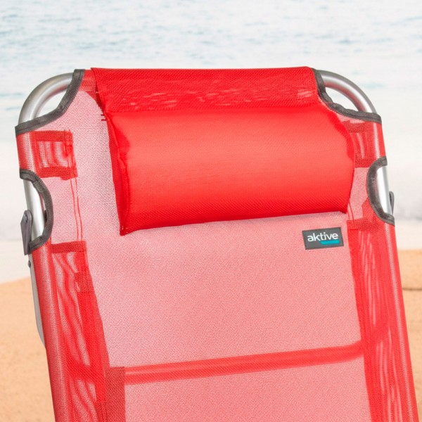 Pack poupança de 2 cadeiras de praia vermelhas 48x60x90 cm | Distrito