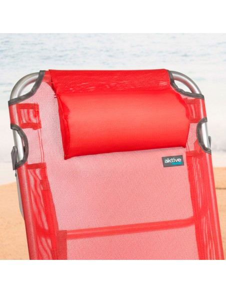 Pack poupança de 2 cadeiras de praia vermelhas 48x60x90 cm | Distrito