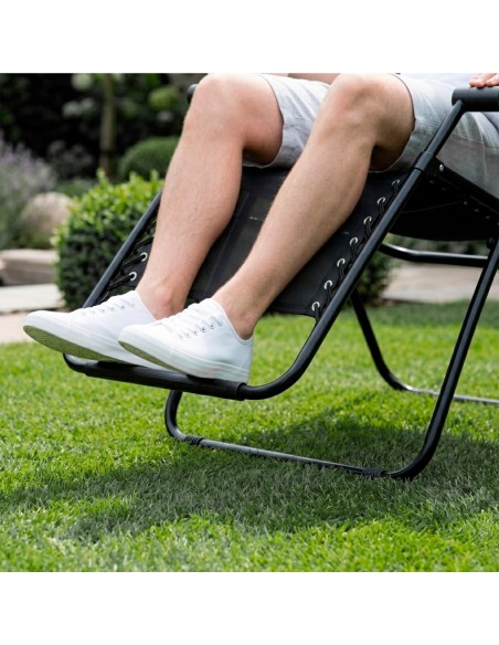 Cadeira de jardim dobrável preta Aktive | Distria