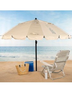 Guarda-chuva de praia corta-vento creme 240 cm | Distria 2