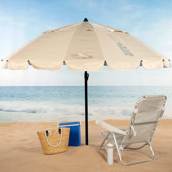 Guarda-chuva de praia corta-vento creme 240 cm | Distria