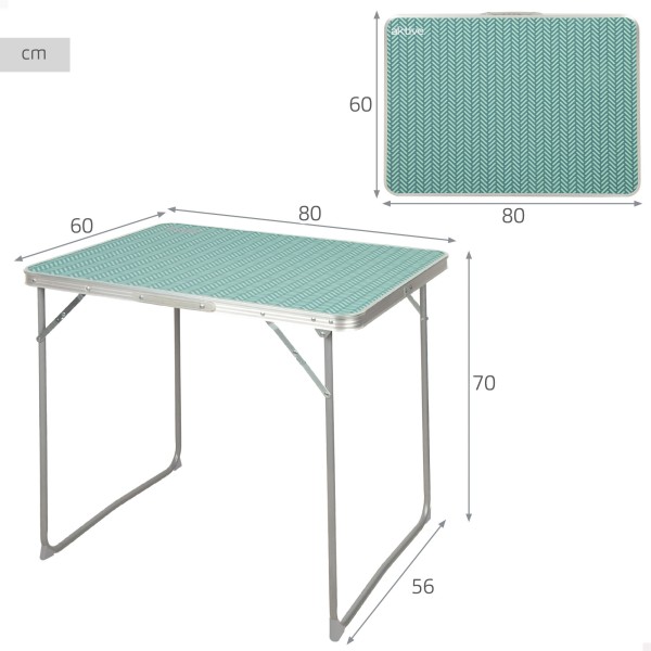 Aktive Mesa de campismo dobrável 80x60x70 cm | Distria