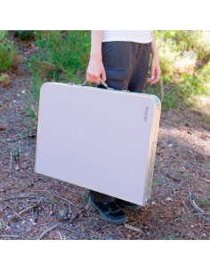 Mesa de camping dobrável 96x60 cm, altura ajustável, malva | Aktive 2