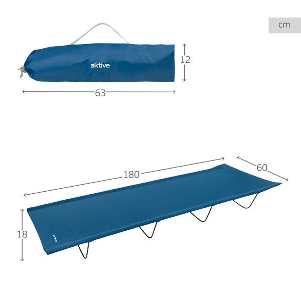 Cama de camping plegable azul | Distria