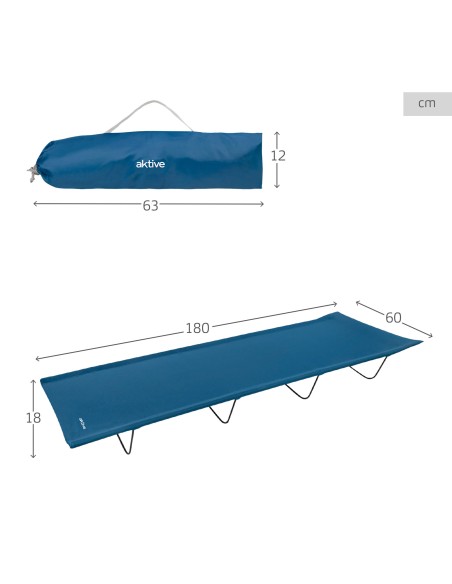 Cama de camping plegable azul | Distria