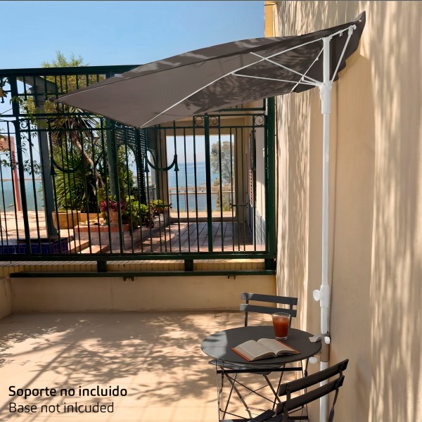 Guarda-sol de parede cinzento para terraço ou jardim 160x100 cm Aktive | Distria