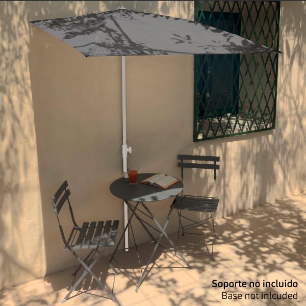 Guarda-sol de parede cinzento para terraço ou jardim 160x100 cm Aktive | Distria