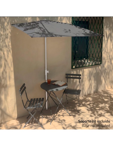 Guarda-sol de parede cinzento para terraço ou jardim 160x100 cm Aktive | Distria