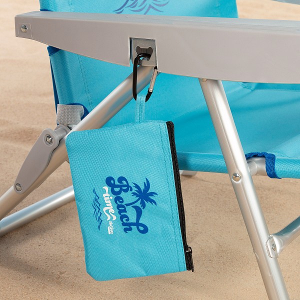 Cadeira de praia azul multiposições com fecho de clique | Distria