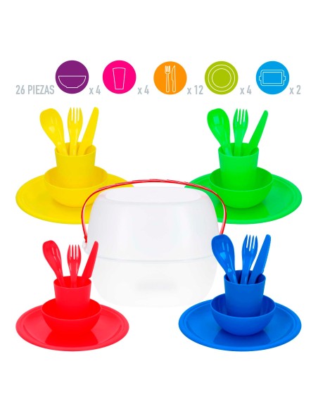 Set utensílios picnic 4 pessoas | Distria.com