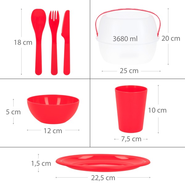 Set utensílios picnic 4 pessoas | Distria.com