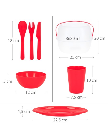 Set utensílios picnic 4 pessoas | Distria.com