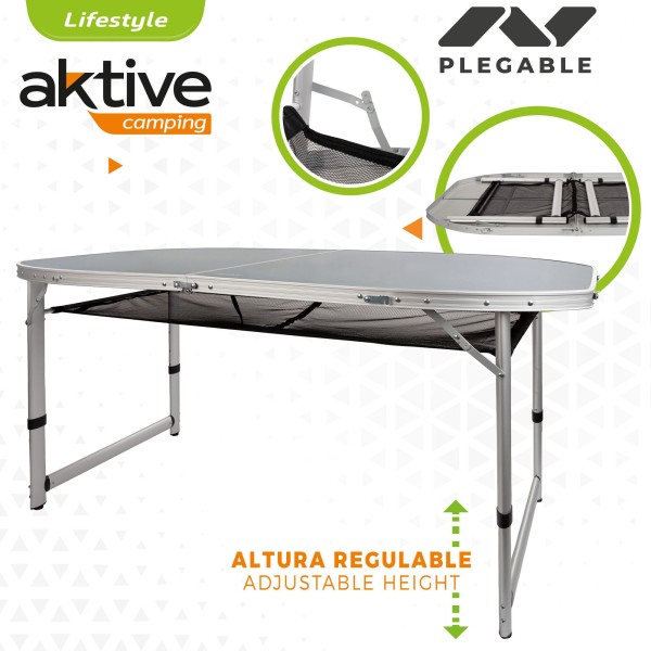 Mesa grande dobrável com altura regulável Aktive | Distria.com