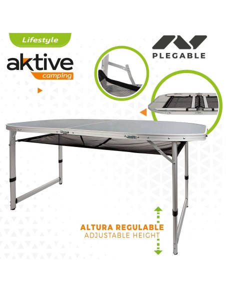 Mesa grande dobrável com altura regulável Aktive | Distria.com