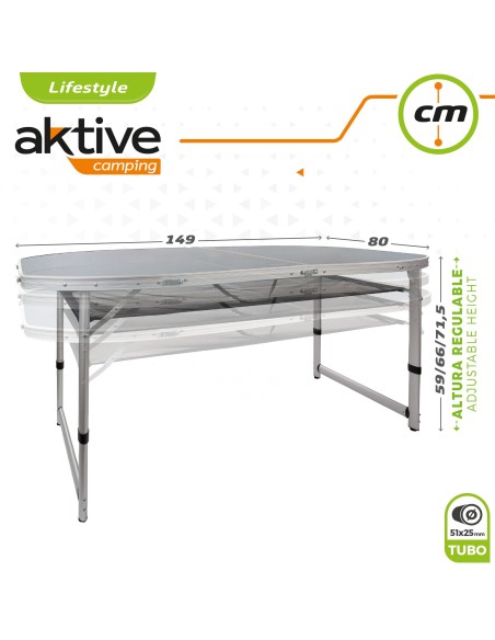 Mesa grande dobrável com altura regulável Aktive | Distria.com