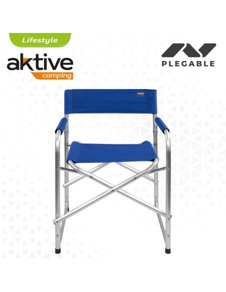 Cadeira de diretor dobrável azul Aktive | Distria