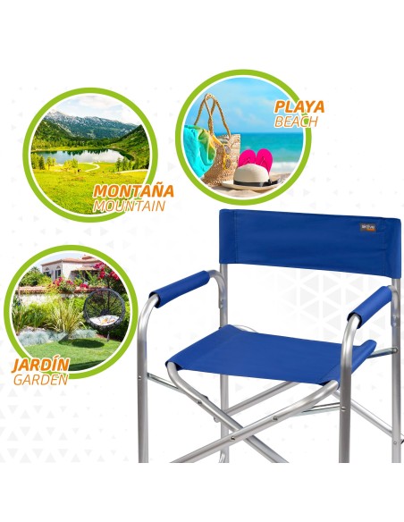 Cadeira de diretor dobrável azul Aktive | Distria