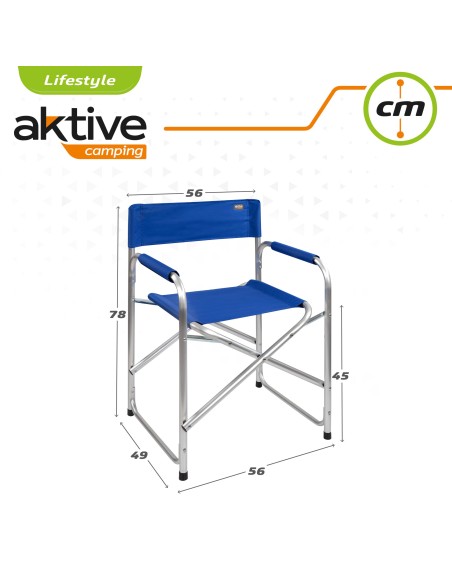 Cadeira de diretor dobrável azul Aktive | Distria