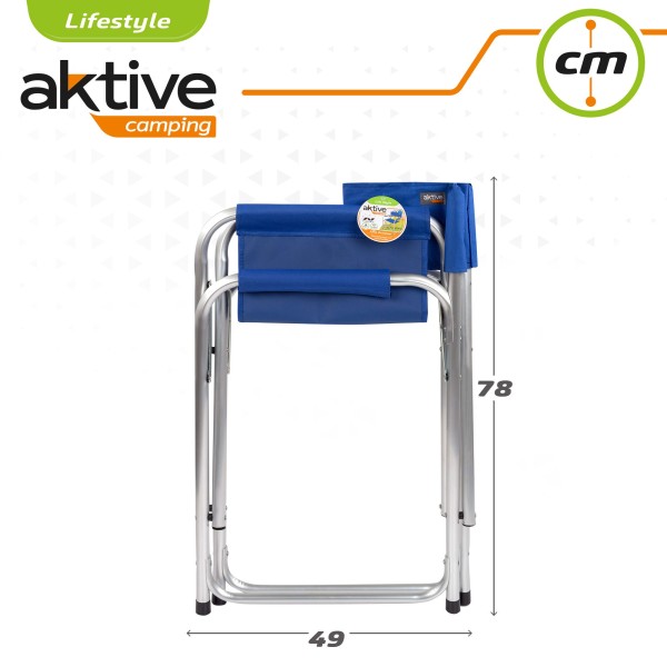 Cadeira de diretor dobrável azul Aktive | Distria