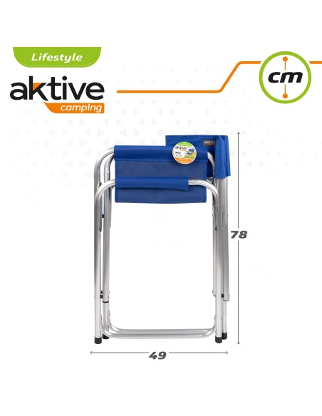 Cadeira de diretor dobrável azul Aktive | Distria