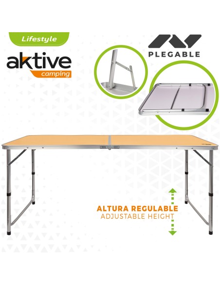 Mesa dobrável para campismo 6 pessoas da Aktive |Distria.com