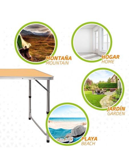 Mesa dobrável para campismo 6 pessoas da Aktive |Distria.com