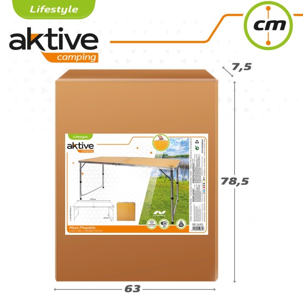 Mesa dobrável para campismo 6 pessoas da Aktive |Distria.com