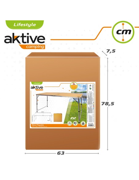 Mesa dobrável para campismo 6 pessoas da Aktive |Distria.com