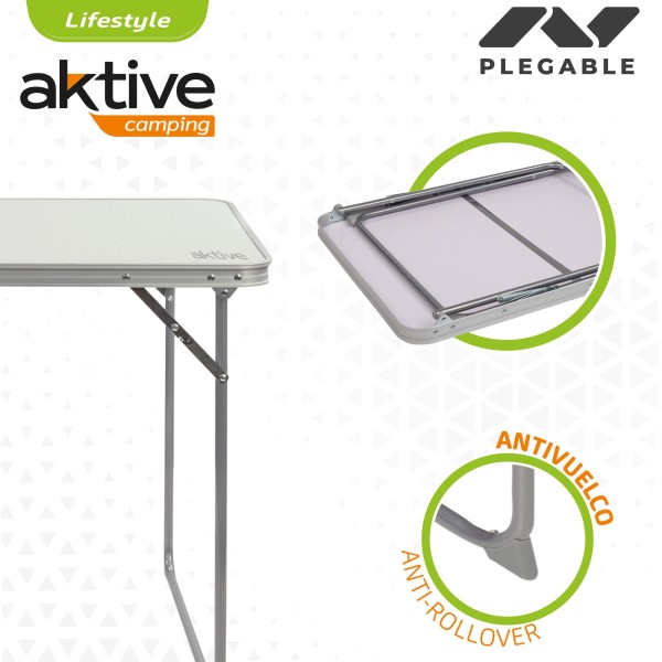 Conjunto de mesa e 2 cadeiras dobráveis de camping | Distria