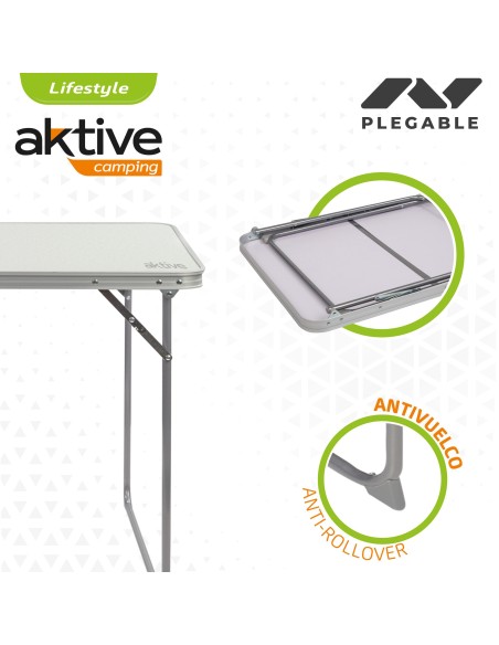 Conjunto de mesa e 2 cadeiras dobráveis de camping | Distria