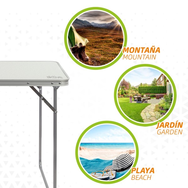 Conjunto de mesa e 2 cadeiras dobráveis de camping | Distria