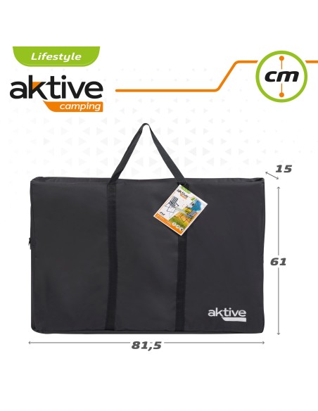 Conjunto de mesa e 2 cadeiras dobráveis de camping | Distria