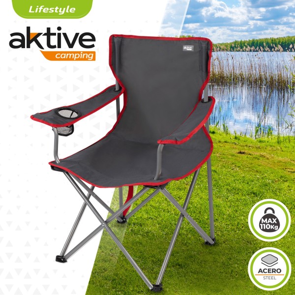 Cadeira dobrável de aço para camping | Distria