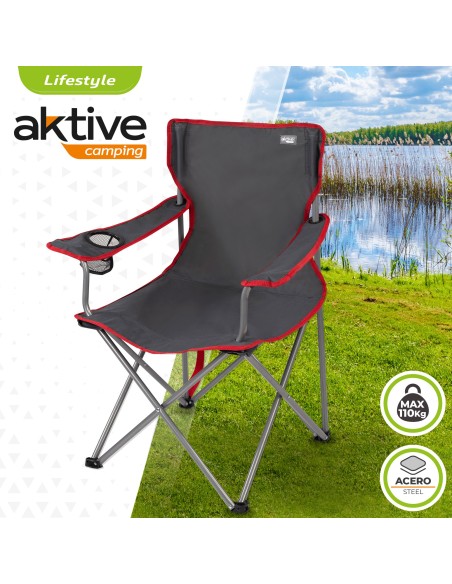 Cadeira dobrável de aço para camping | Distria