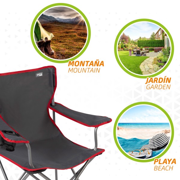 Cadeira dobrável de aço para camping | Distria