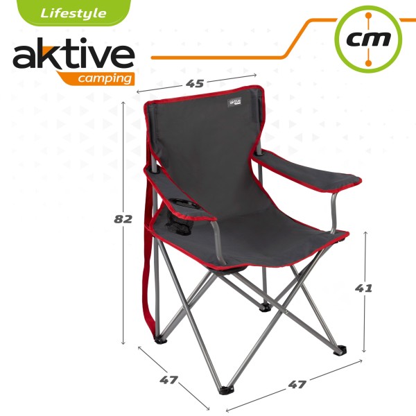 Cadeira dobrável de aço para camping | Distria