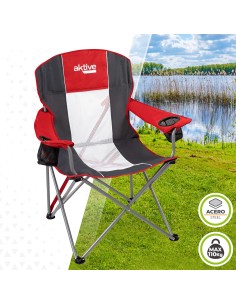 Cadeira de camping dobrável com porta-copos Aktive | Distria 2