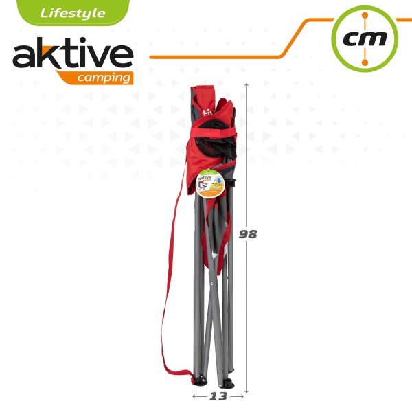 Cadeira de camping dobrável com porta-copos Aktive | Distria