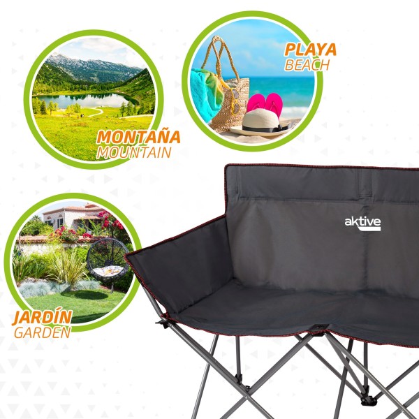 Cadeira de campismo dupla flexível Active | Distria
