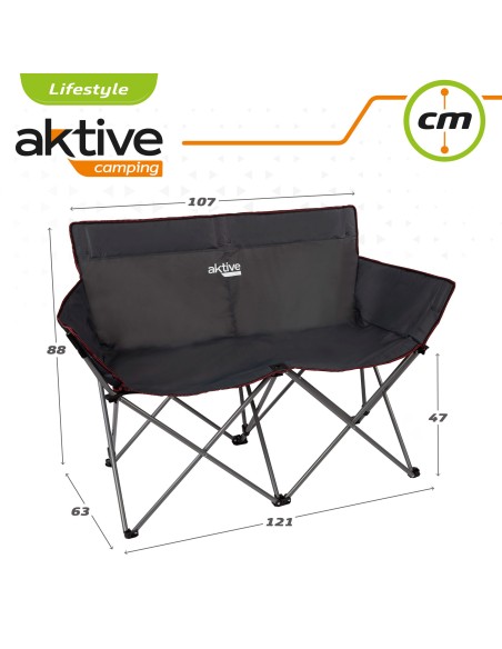 Cadeira de campismo dupla flexível Active | Distria