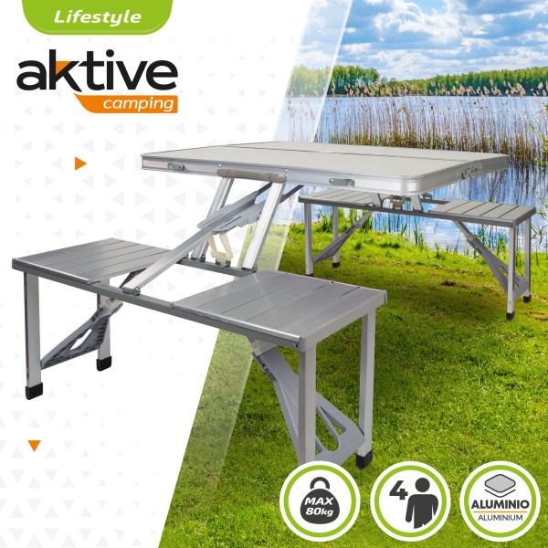 Mesa de camping com bancos - Mesas dobráveis | Distria