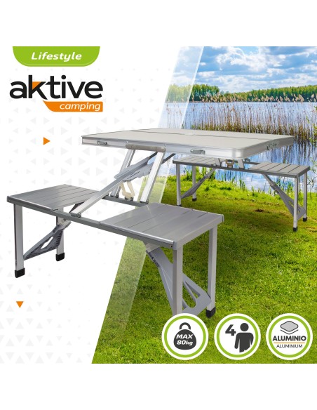 Mesa de camping com bancos - Mesas dobráveis | Distria