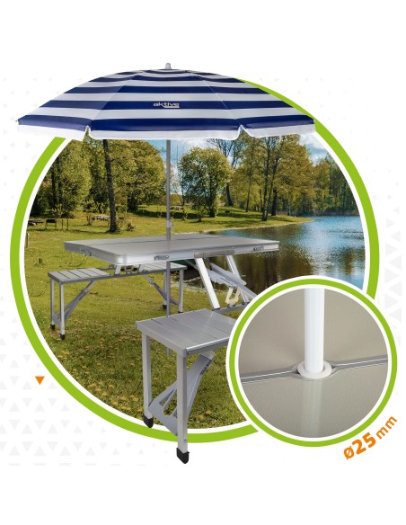 Mesa de camping com bancos - Mesas dobráveis | Distria