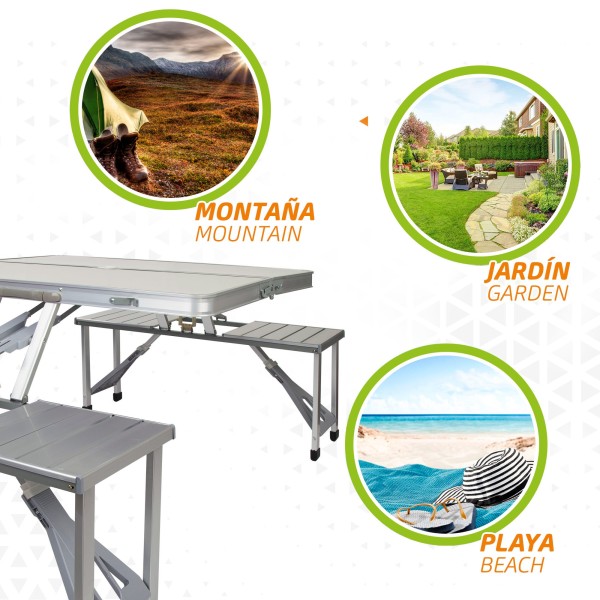 Mesa de camping com bancos - Mesas dobráveis | Distria